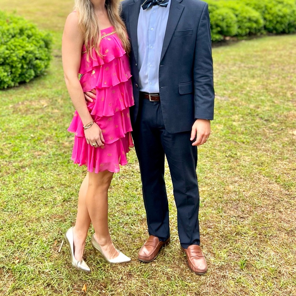 Milly Pink and Gold Cocktail Dress